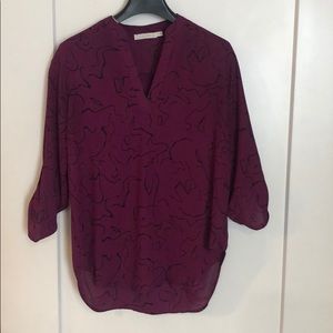 Lush Warren Split Neck Blouse